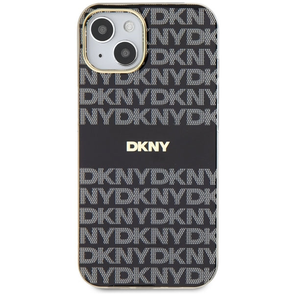 DKNY IML Mono &amp; Stripe MagSafe Case for iPhone 15 Plus / 14 Plus - Black