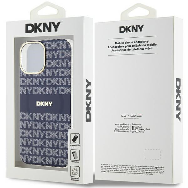 DKNY IML Mono &amp; Stripe MagSafe case for iPhone 15 / 14 / 13 - blue