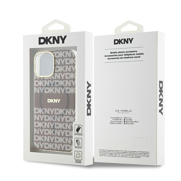 DKNY IML Mono &amp; Stripe MagSafe case for iPhone 15 / 14 / 13 - beige