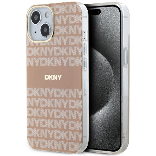 DKNY IML Mono &amp; Stripe MagSafe case for iPhone 15 / 14 / 13 - pink