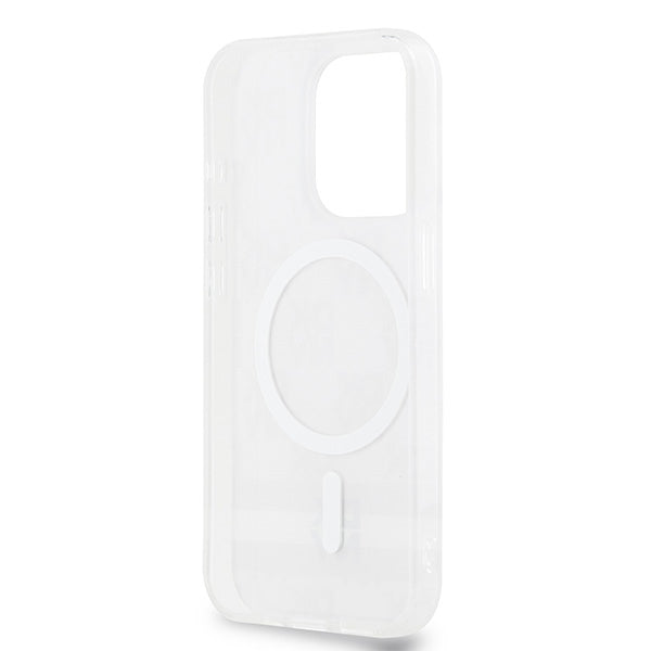 DKNY IML Checkered Mono Pattern &amp; Printed Stripes MagSafe case for iPhone 15 Pro Max - beige