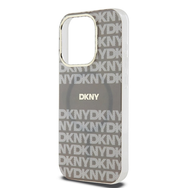 DKNY IML Mono &amp; Stripe MagSafe case for iPhone 15 Pro Max - beige