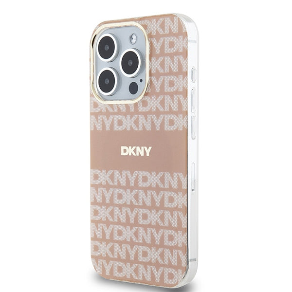 DKNY IML Mono &amp; Stripe MagSafe case for iPhone 15 Pro Max - pink