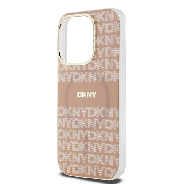 DKNY IML Mono &amp; Stripe MagSafe case for iPhone 15 Pro Max - pink