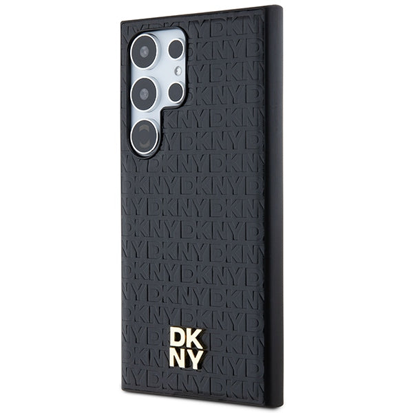 DKNY Leather Pattern Metal Logo MagSafe case for Samsung Galaxy S24 Ultra - black