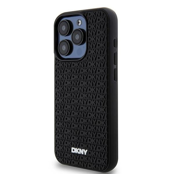 DKNY 3D Rubber Repeat Pattern case for iPhone 15 Pro - black