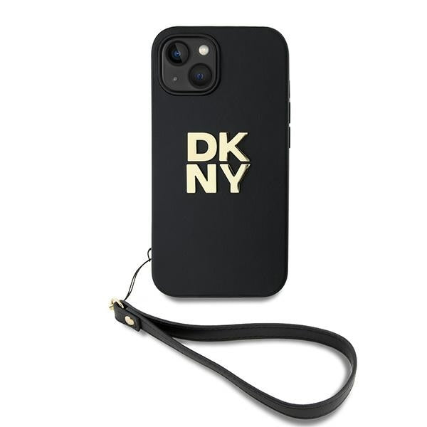 DKNY Wrist Strap Stock Logo iPhone 15 Plus Case - Black