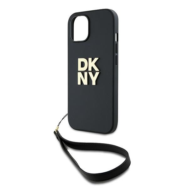 DKNY Wrist Strap Stock Logo iPhone 15 Plus Case - Black
