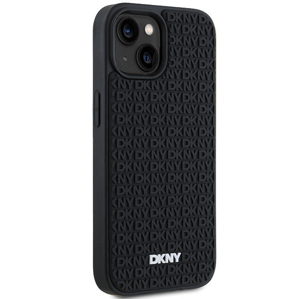 DKNY 3D Rubber Repeat Pattern case for iPhone 15/14/13 - black