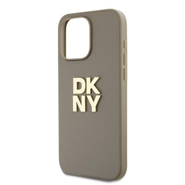 DKNY Wrist Strap Stock Logo case for iPhone 15 Pro Max - beige