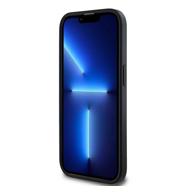 DKNY Leather Checkered Mono Pattern MagSafe Case for iPhone 13 Pro Max - Black