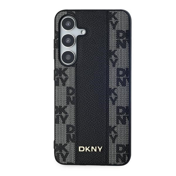 DKNY Leather Checkered Mono Pattern MagSafe case for Samsung Galaxy S24 - black