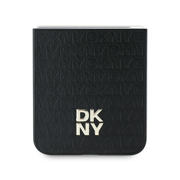 DKNY Repeat Pattern Stack Logo Case for Samsung Galaxy Z Flip6 - Black