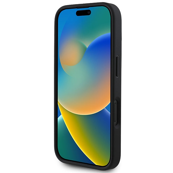 DKNY Quilted Stack Logo iPhone 16 Case - Black