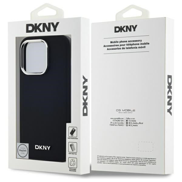 DKNY Plain Logo MagSafe iPhone 14 Pro Case - Black