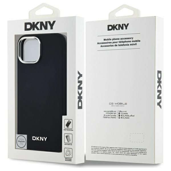DKNY Plain Logo MagSafe iPhone 14 Case - Black