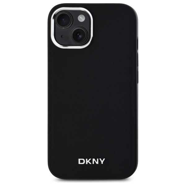DKNY Plain Logo MagSafe iPhone 15 Plus Case - Black