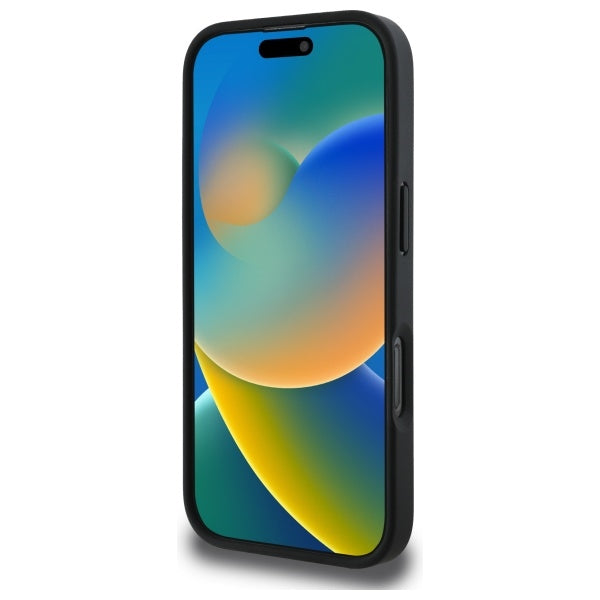 DKNY Texture Pattern Tonal Stripe iPhone 16 Pro Case - Black