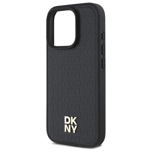 DKNY Repeat Pattern Stack Logo MagSafe iPhone 16 Pro Case - Black