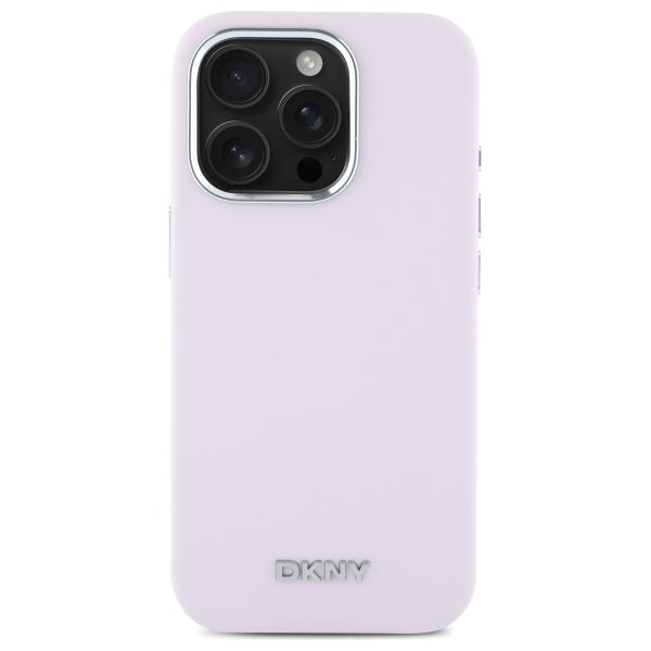 DKNY Liquid Silicone Small Metal Logo MagSafe iPhone 16 Pro Case - Pink