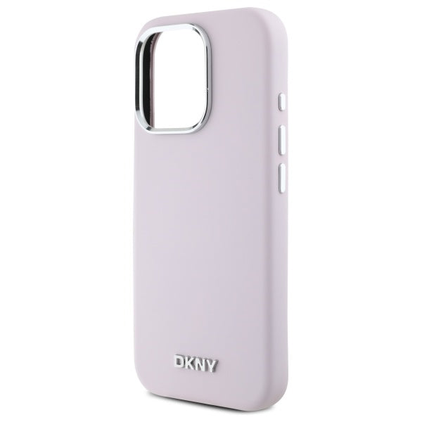DKNY Liquid Silicone Small Metal Logo MagSafe iPhone 16 Pro Case - Pink