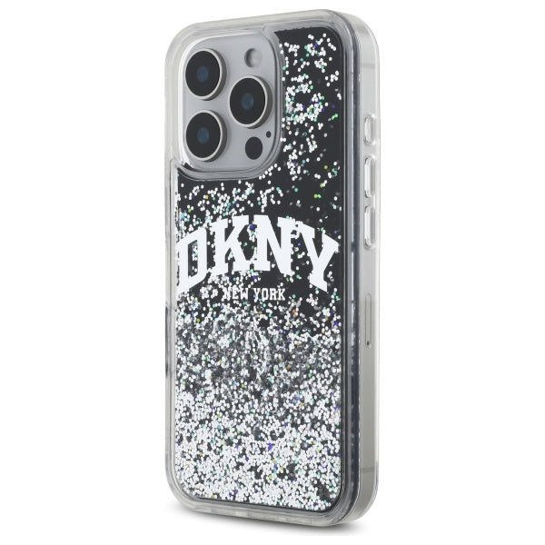 DKNY DKHCP16XLBNAEK iPhone 16 Pro Max 6.9" black/black hardcase Liquid Glitter Arch Logo