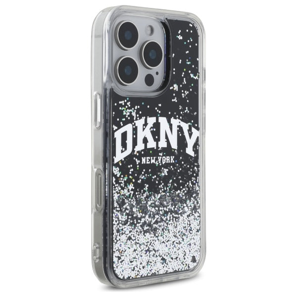 DKNY DKHCP16XLBNAEK iPhone 16 Pro Max 6.9" black/black hardcase Liquid Glitter Arch Logo