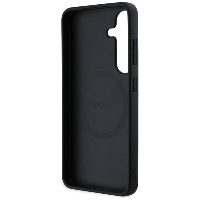 DKNY Leather Checkered Pattern MagSafe case for Samsung Galaxy S25 taupe