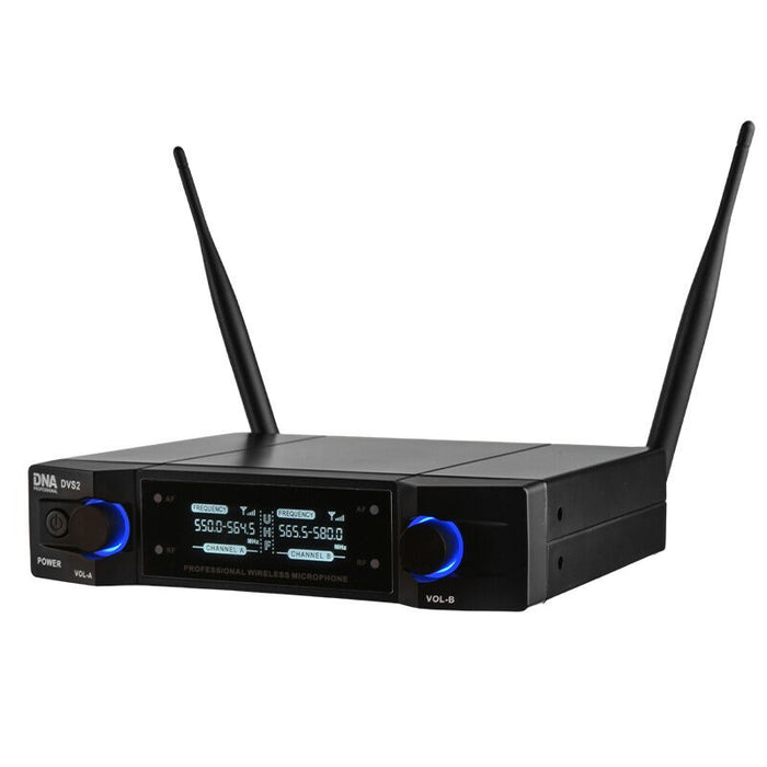 DNA Professional DVS2 - wireless microphone, 2 handheld transmitters + base unit (560–590 MHz)