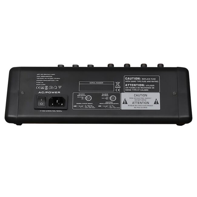 DNA Professional HLC 4 MK2 - analogue mixer with USB, Bluetooth, MP3, phantom power and a DSP processor