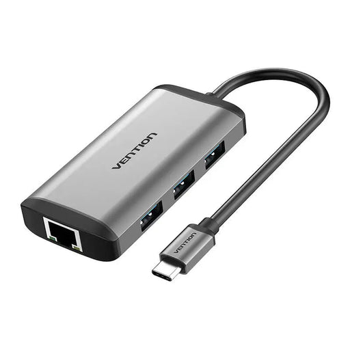 Docking Station 6 in 1 USB-C do HDMI 3x USB3.0 RJ45 PD Vention CNCHB 0,15m gray - Docking stations<<<IT