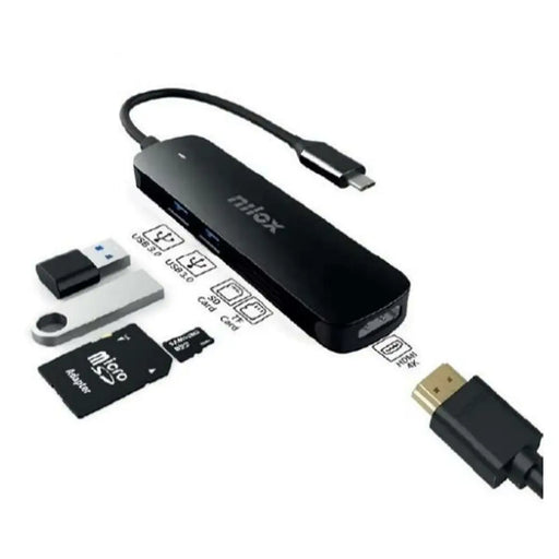 Dockstation Nilox NXDSUSBC05 - Компютър Мрежи и компоненти<<<Компютри| Електроника<<<BigBuy&&&HUB USB<<<Компютър Мрежи