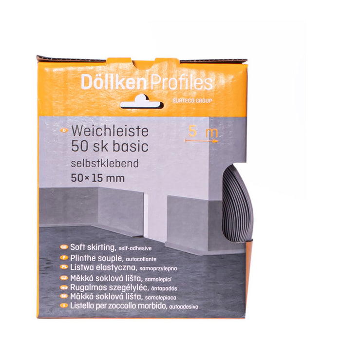 PVC FLOOR SKIRT DOELLKEN SELF-ADHESIVE GREY 5M