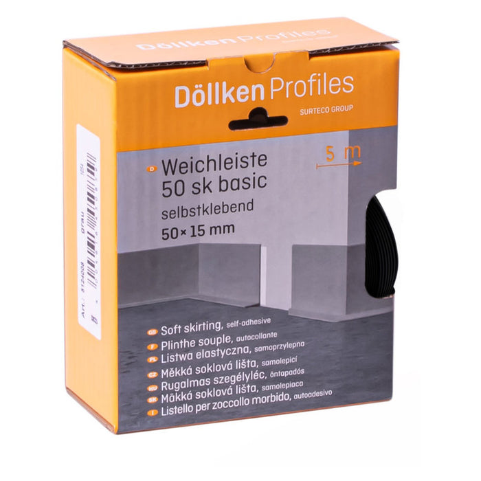 PVC FLOOR SKIRT DOELLKEN SELF-ADHESIVE BLACK 5M
