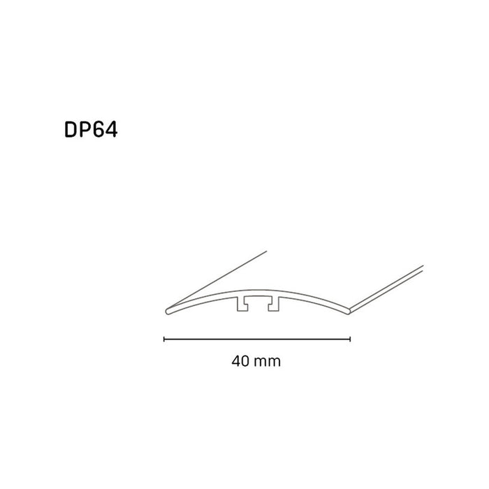TRANSITIONAL MOLDING FOR HIDDEN INSTALLATION DOELLKEN 40 MM. SILVER 2.7 M.