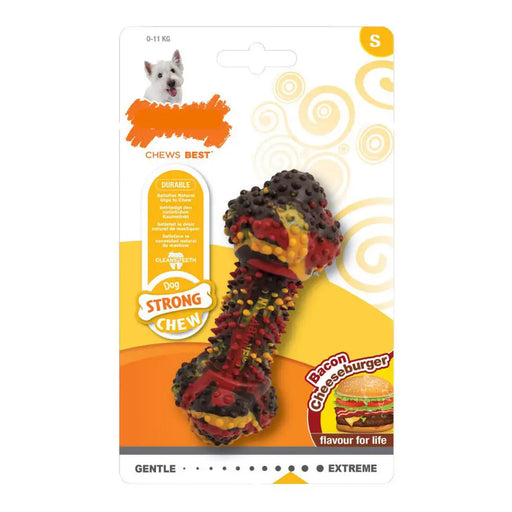 Dog chewing toy Nylabone Strong Chew Bacon Cheese Hamburger Rubber Size S - Домашни Животни<<<Дом