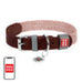 Dog collar made of natural leather and recycled material with QR code Waudog size M width 20 mm brown - Walking