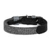Dog collar made of natural leather and recycled material with QR code Waudog size L width 25 mm black - Walking