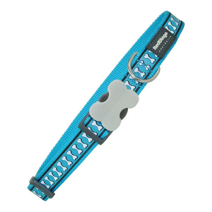 Dog collar Red Dingo Bone Reflective Turquoise (1,5 x 24-36 cm) - Домашни Животни<<<Дом Градина<<<BigBuy&&&Пътуване и