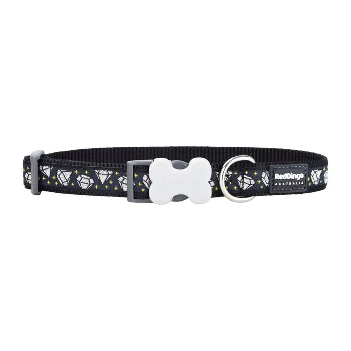 Dog collar Red Dingo STYLE DIAMOND 15 mm x 24-36 cm Black - Домашни Животни<<<Дом Градина<<<BigBuy&&&Пътуване и