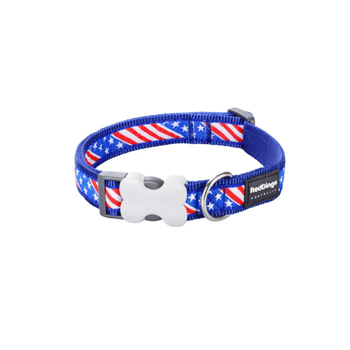 Dog collar Red Dingo US Flag 20-32 cm Blue - Домашни Животни<<<Дом Градина<<<BigBuy&&&Пътуване и разходки<<<Домашни