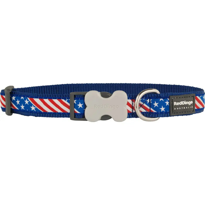 Dog collar Red Dingo US Flag 20-32 cm Blue - Домашни Животни<<<Дом Градина<<<BigBuy&&&Пътуване и разходки<<<Домашни