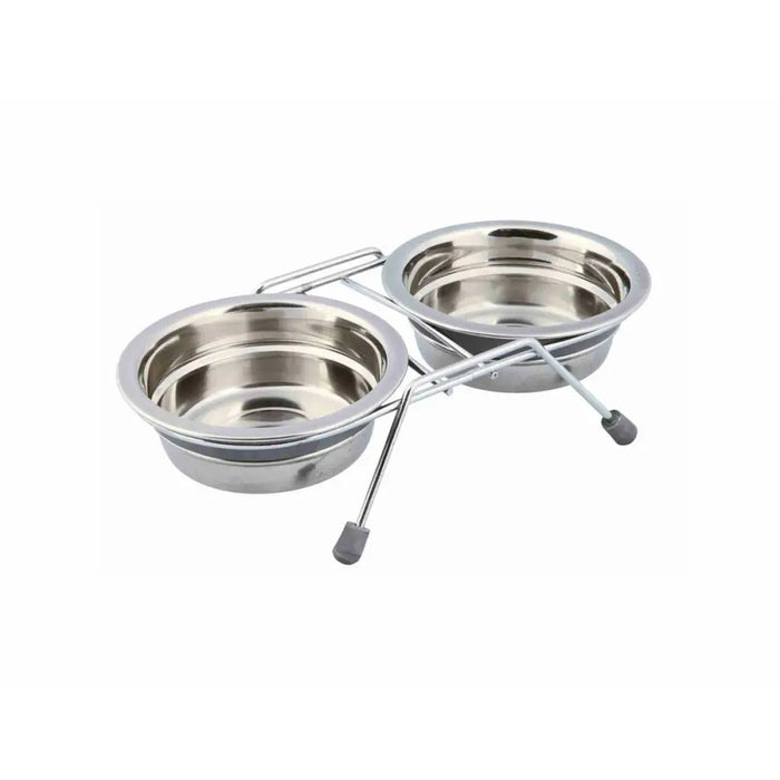 Dog Feeder Trixie Stainless steel 250 ml Double 2 x 250 ml - Домашни Животни<<<Дом Градина<<<BigBuy&&&Купички за храна
