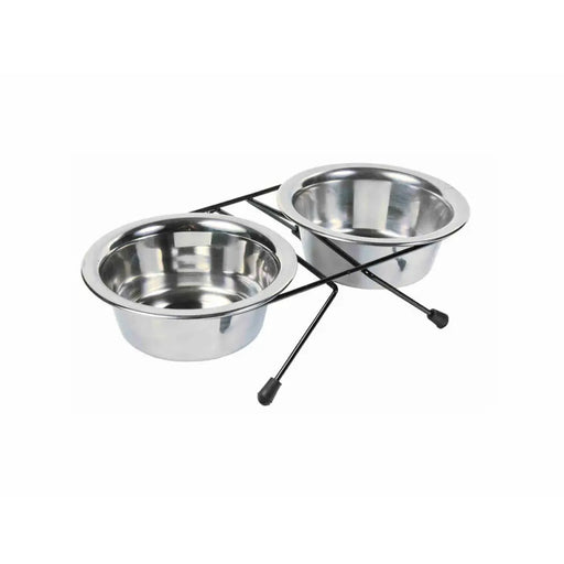 Dog Feeder Trixie Stainless steel Double - Домашни Животни<<<Дом Градина<<<BigBuy&&&Купички за храна и вода<<<Домашни