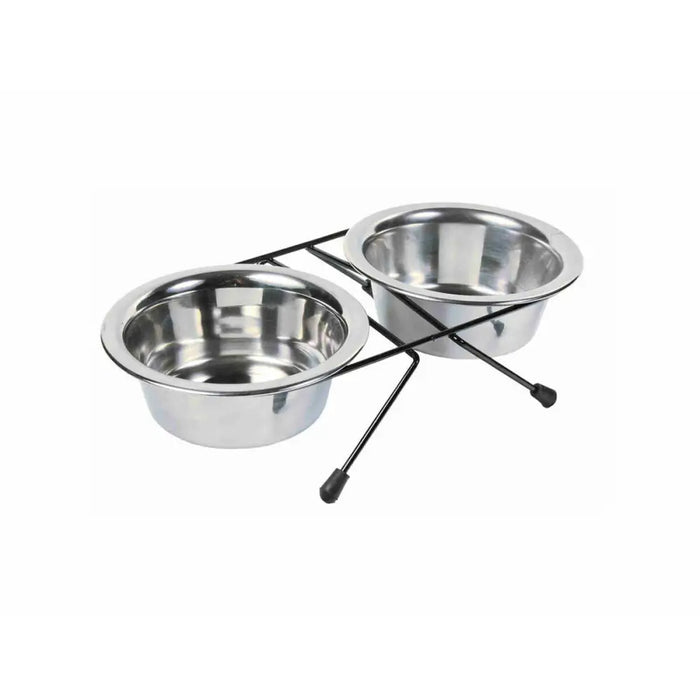 Dog Feeder Trixie Stainless steel Double - Домашни Животни<<<Дом Градина<<<BigBuy&&&Купички за храна и вода<<<Домашни