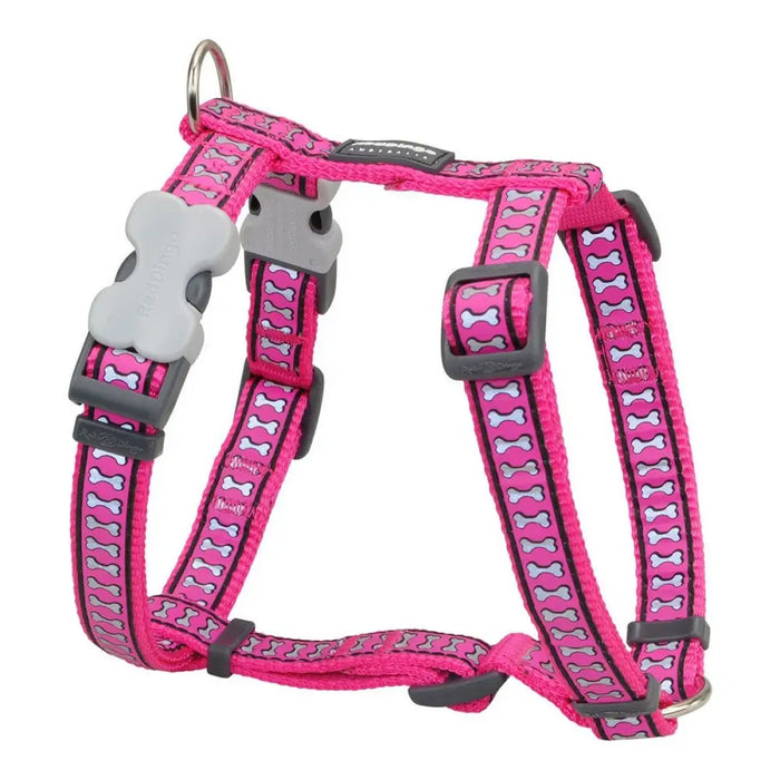 Dog Harness Red Dingo Bone Reflective 25-39 cm Fuchsia - Домашни Животни<<<Дом Градина<<<BigBuy&&&Пътуване и