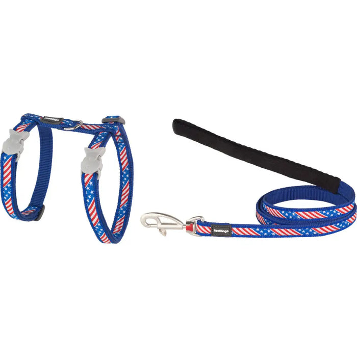Dog Harness Red Dingo US Flag 21-35 cm Blue - Домашни Животни<<<Дом Градина<<<BigBuy&&&Пътуване и разходки<<<Домашни