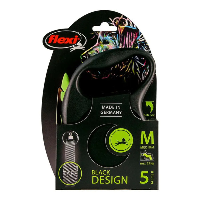 Dog Lead Flexi BLACK DESIGN 5 m Size M Green - Домашни Животни<<<Дом Градина<<<BigBuy&&&Пътуване и разходки<<<Домашни