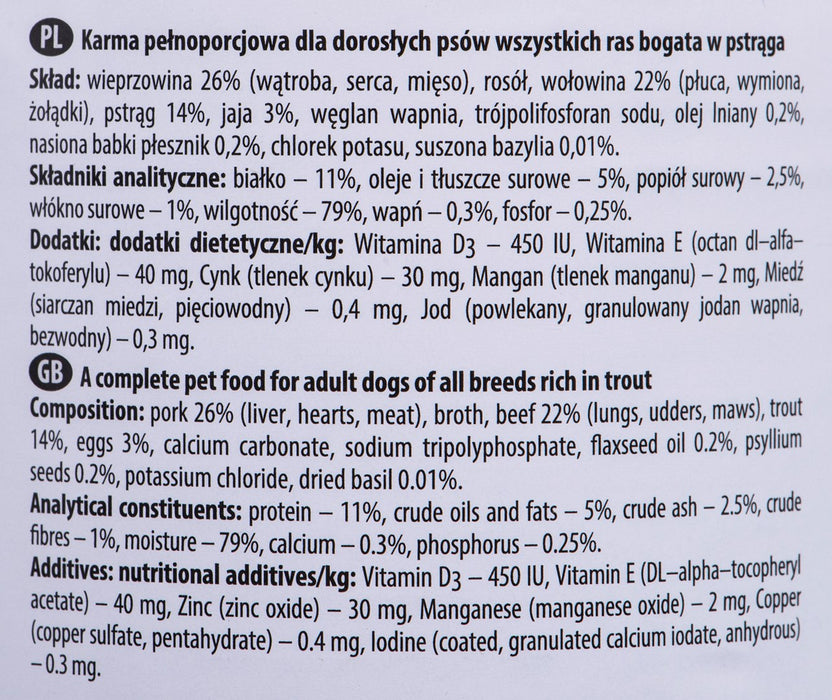 Dolina Noteci Premium Trout - wet dog food 400 g