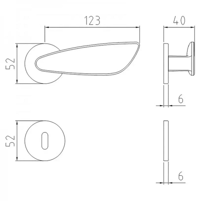 DOOR HANDLE GHIDINI FARFALLA RB52 ZCS - Обков за врати<<<Обков<<<Мебели и интериор<<<Praktiker&&&Обков за врати<<<Врати